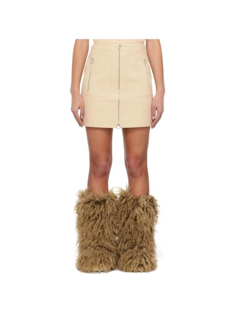 Off-White Zip Faux-Leather Miniskirt