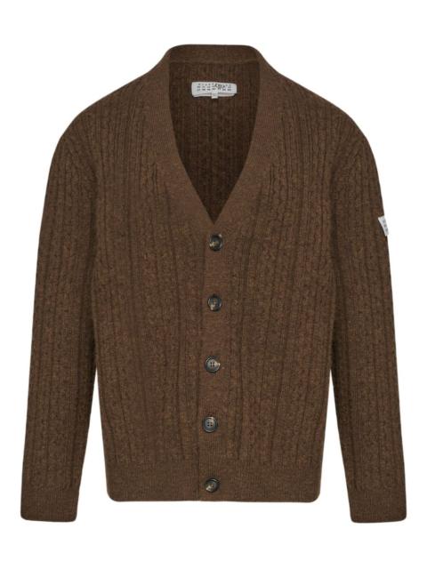 ribbed V-neck cardigan