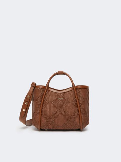 Extra-small Marine bag in diamond-patterned basketweave - AMBER BROWN