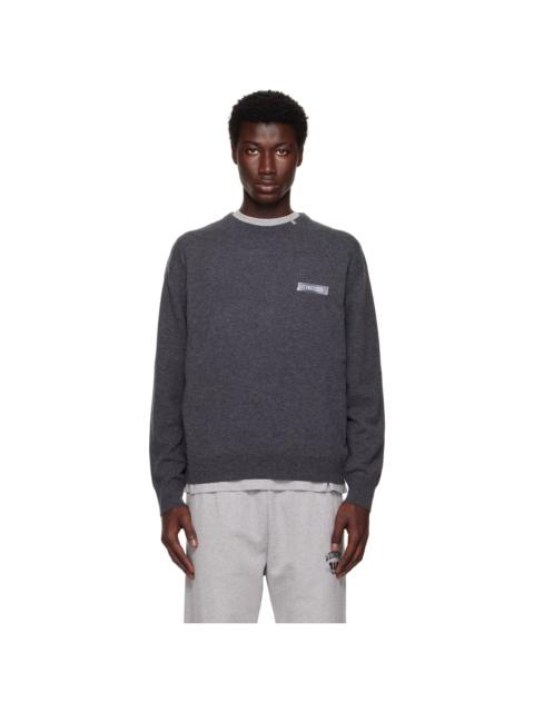 Black Logo Knit Pullover Sweater