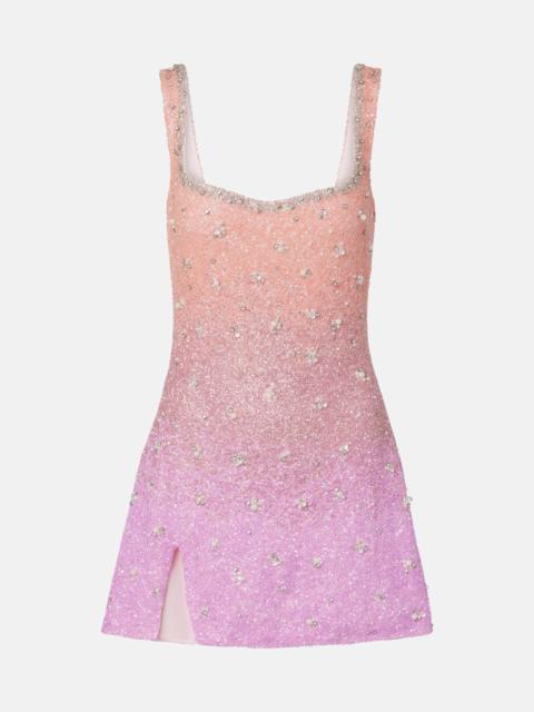 Crystal beaded minidress
