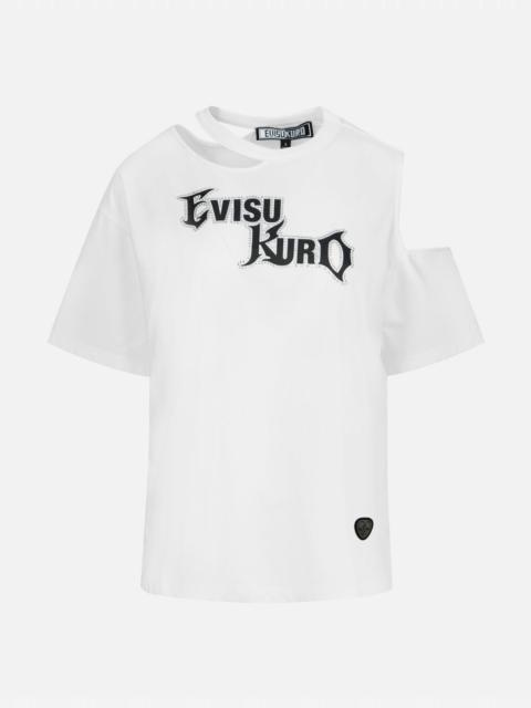 Heat Transfer Logo Print Hollow Fashion Fit T-shirt