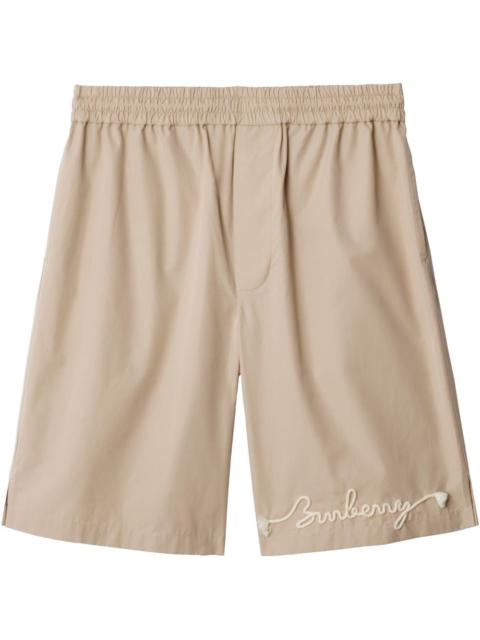knot-logo cotton shorts