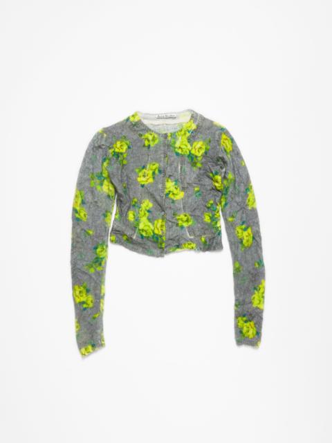 Layered mohair cardigan - Grey/multi