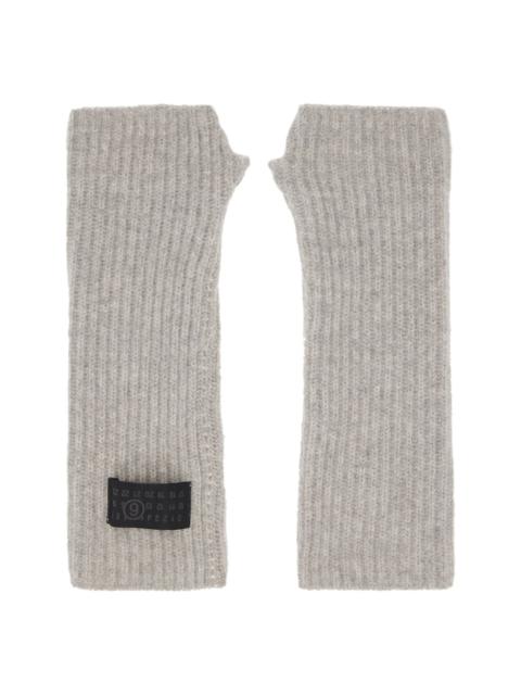 Gray Fisherman Knit Arm Warmers