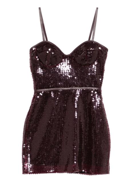 sequin-embellished sweetheart mini dress
