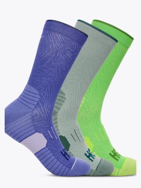 Crew Run Sock 3-Pack in Celestial Blue/Sage/Neon Green