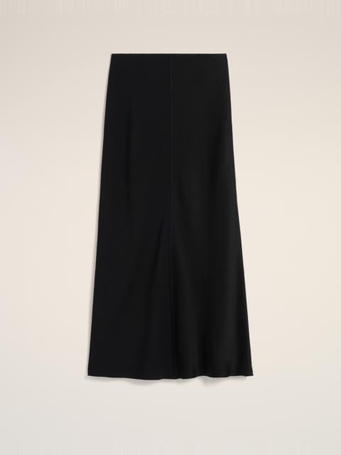 BLACK STRAIGHT MIDI SKIRT