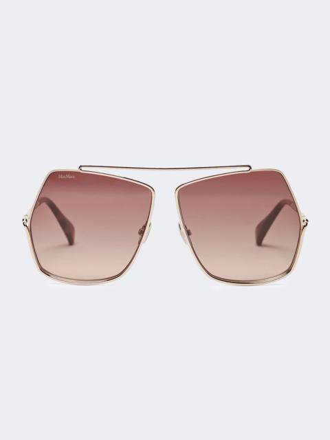 Oversized square sunglasses - BROWN PEACH