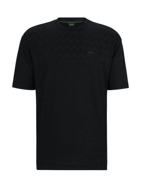 RELAXED-FIT T-SHIRT WITH ALL-OVER MONOGRAM JACQUARD