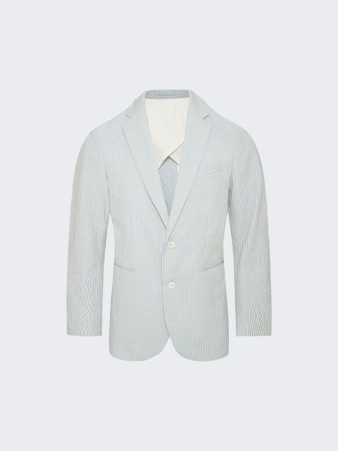 Garret Seersucker Blazer Wave Blue And White Sand