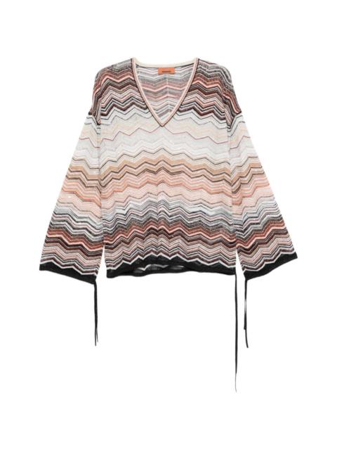 V-neck chevron top