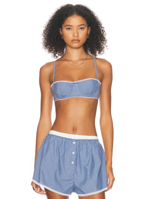 Pinstripe Poplin Bra
