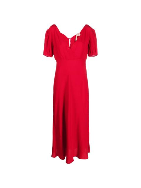 tie-fastening midi dress
