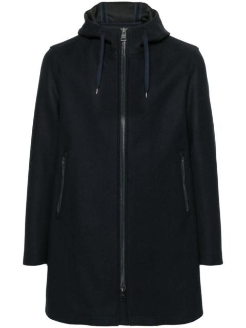 logo-plaque hooded coat