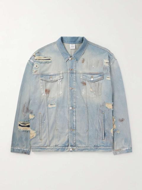 Oversized Distressed Denim Jacket