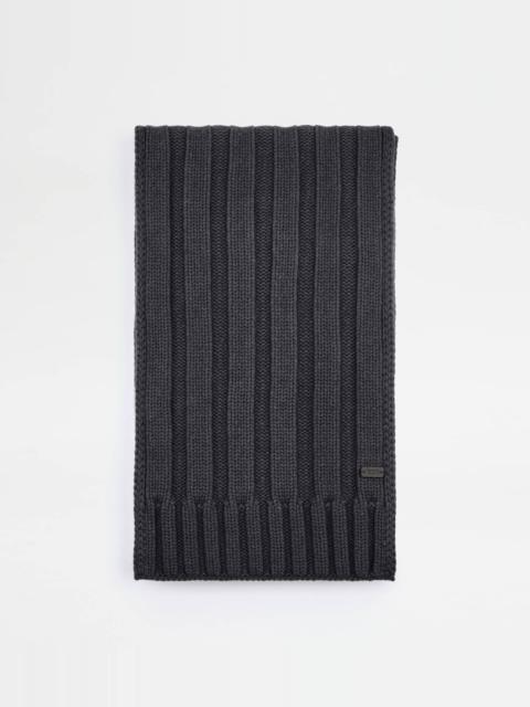 CASHMERE BLEND SCARF - GREY