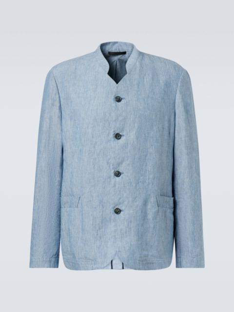 Single-breasted linen jacket