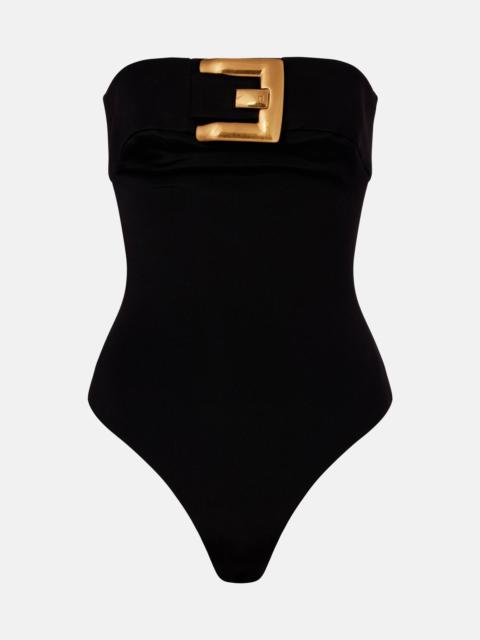 Strapless crêpe bodysuit