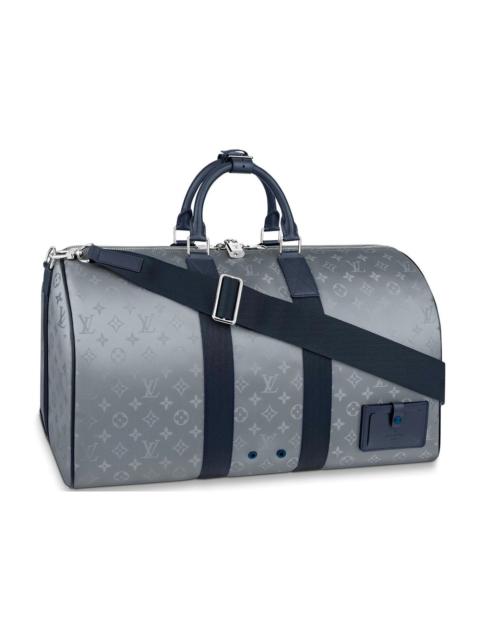 Louis Vuitton Keepall Bandouliere Monogram Satellite 50 Silver