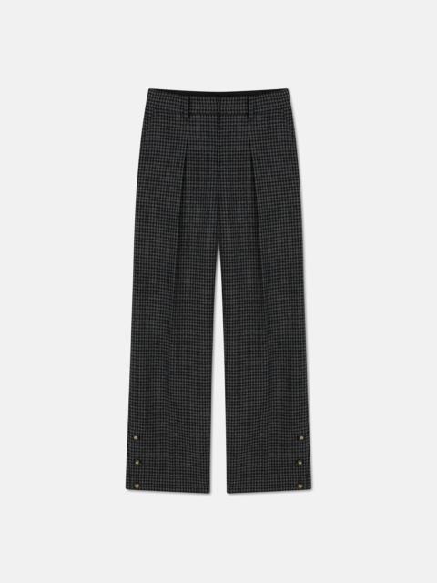 Houndstooth Wool Cropped Pants