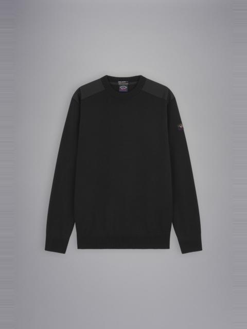 BRETAGNE WOOL CREW NECK WITH ICONIC BADGE