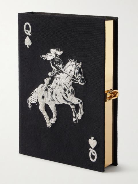 Playing Card Embroidered Canvas Clutch