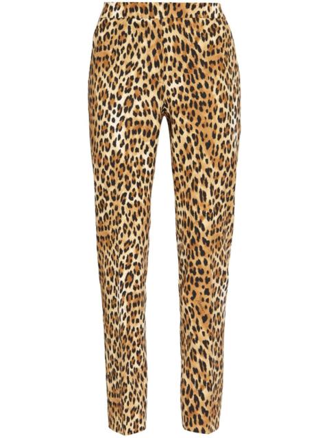 animal-print trousers
