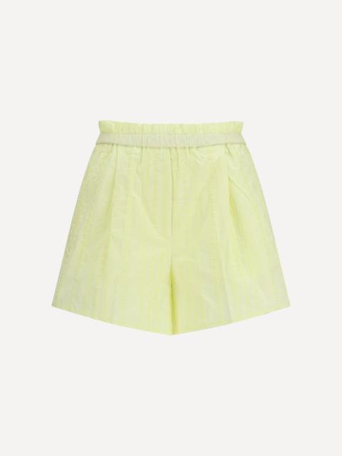 Les Fleurs embroidery cotton poplin Shorts
