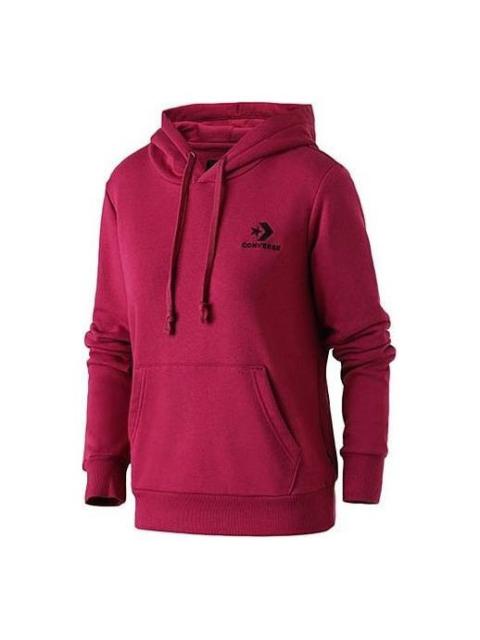 (WMNS) Converse Star Chevron Embroidered Pullover Hoodie 'Dark Red' 10008923-A08
