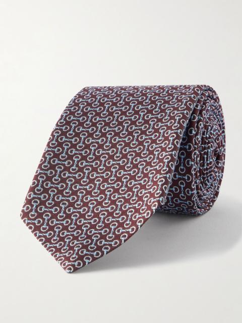 Symbols 7cm Silk-Jacquard Tie Burgundy