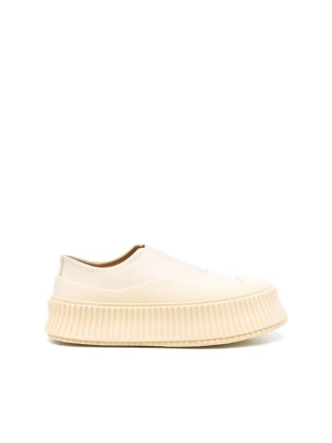 slip-on leather platform sneakers