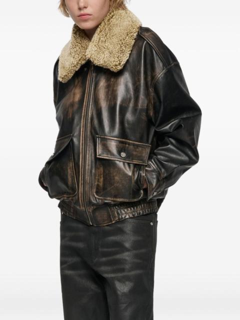front-pocket leather jacket