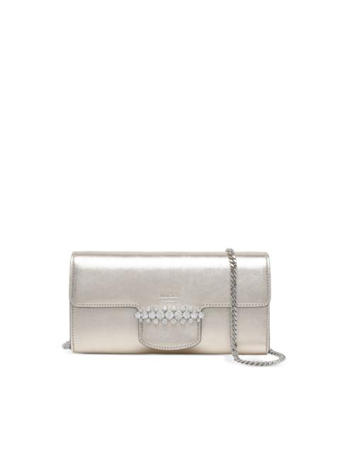 crystal-embellished chain wallet