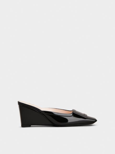 Belle Vivier Wedge Mules in patent leather