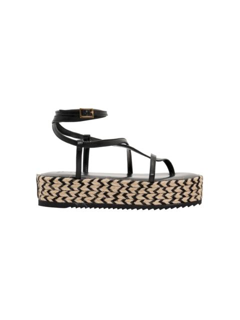 Barbor Leather Platform Sandals black