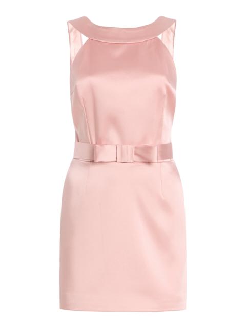 Delphine Bow-Detailed Satin Mini Dress pink