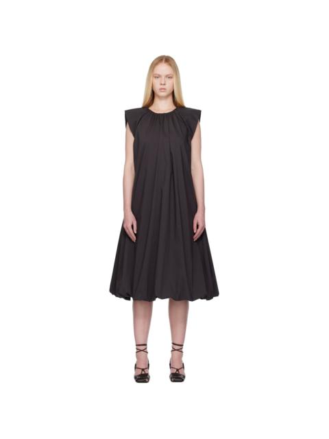 Gray Cotton Volume Shirring Minidress