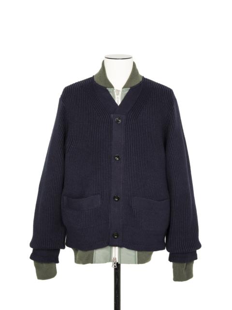Nylon Twill x Knit Cardigan