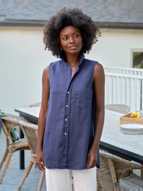 Sleeveless Layering Button-Up Shirt