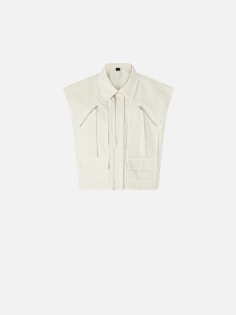 SLEEVELESS COTTON WORKWEAR VEST WITH POCKETS
