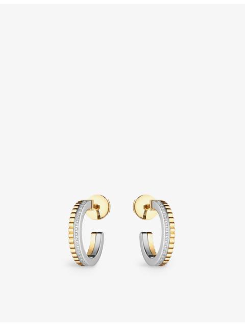 Quatre Radiant Edition 18ct yellow and white-gold 0.24ct diamond hoop earrings