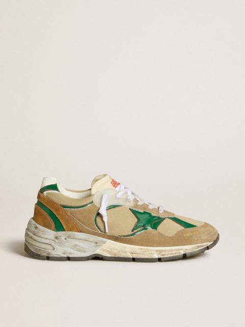 Women’s Dad-Star LAB in nylon with green leather star and suede inserts