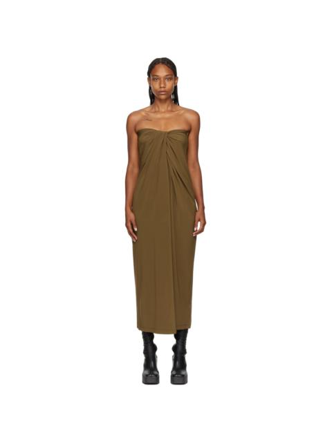 SSENSE Exclusive Khaki Knotted Midi Dress