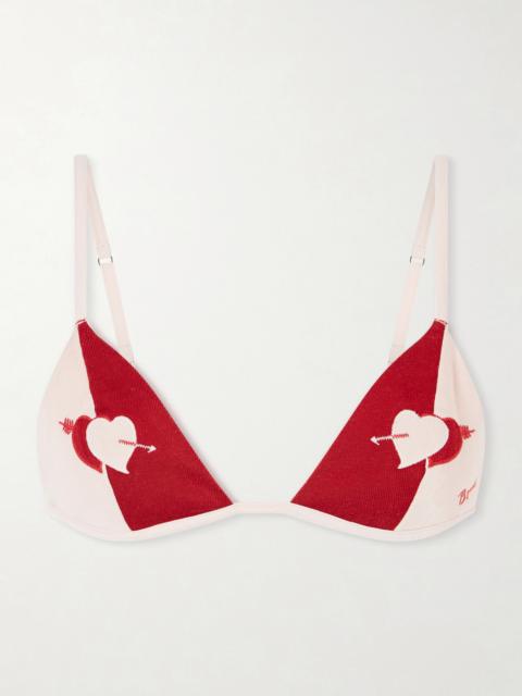 Wonderland Two-tone Jacquard-knit Soft-cup Triangle Bra