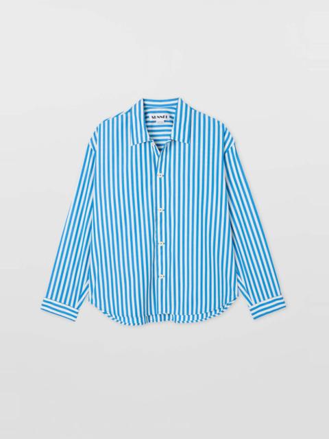 OVER SHIRT / bluette & off white stripes