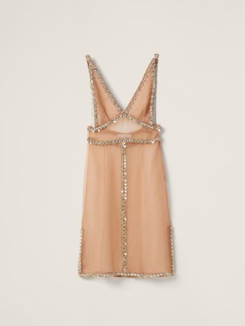 Miu Miu Embroidered organza dress - MF5221_139L_F0770_S_OOO | REVERSIBLE