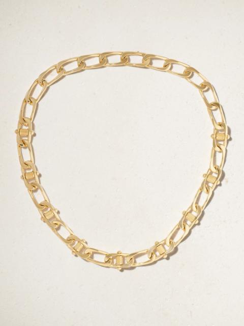 Pierced Curb 18-karat Gold Necklace