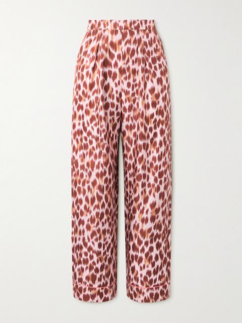 Fauve Jaragua Pleated Printed Silk-twill Pajama Pants
