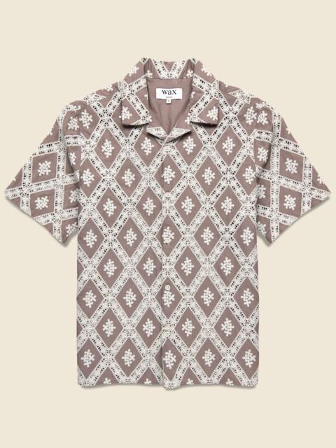 Diamond Lace Didcot Shirt - Taupe/Ecru